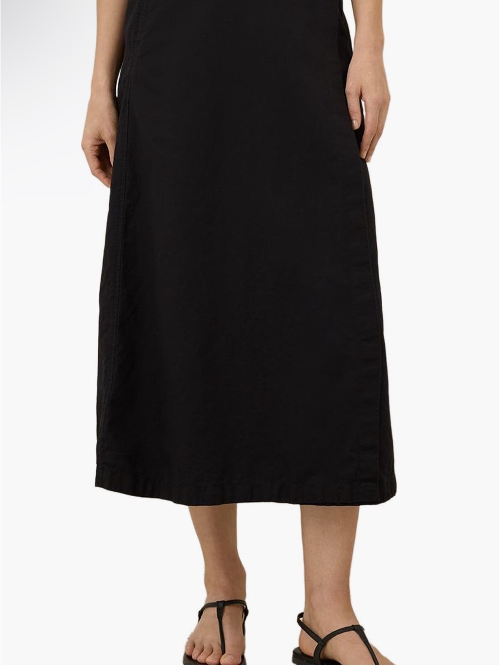 Classic Black Midi Skirt with Side Button Detail - Picture 3 of 6
